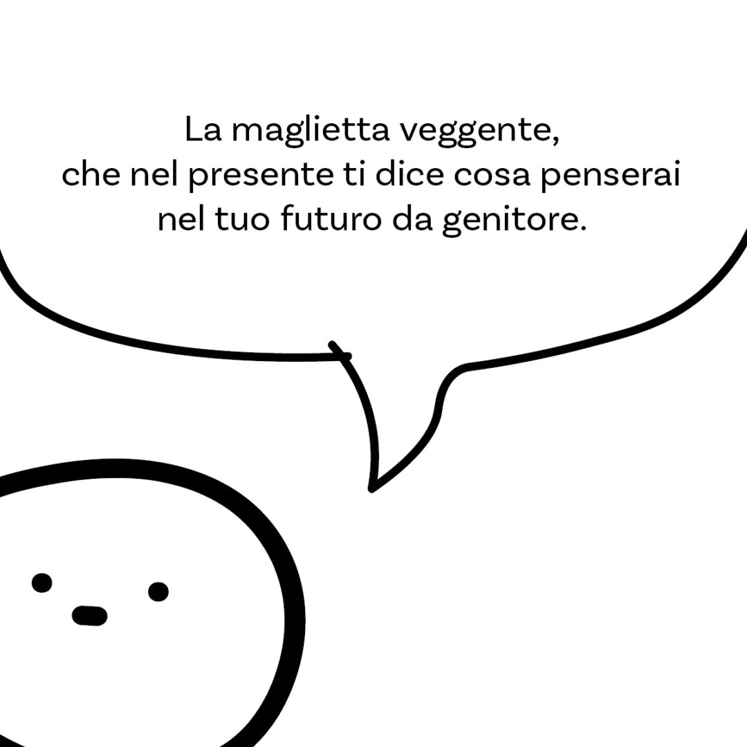 'Sembrava più facile' della linea #FigliareStanca. La maglietta veggente di Magliediniente, per chi sa già nel presente cosa penserà il futuro genitore.