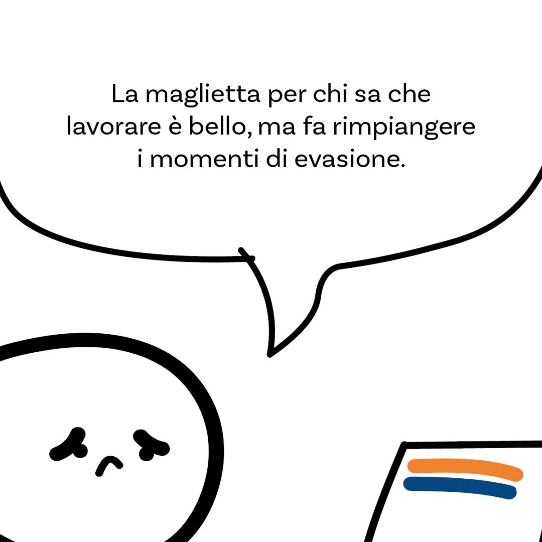 'Il nero sta su tutto (F24 edition)' della linea #LavorareStanca. La maglietta di Magliediniente per chi sa che lavorare è bello, ma fa rimpiangere i momenti di evasione.
